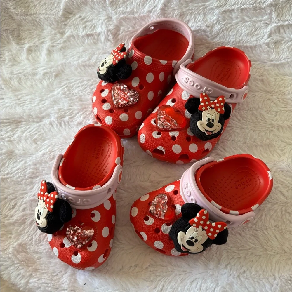 CROCS Kids Red Minnie Mouse Sandals - Picture 1 of 6